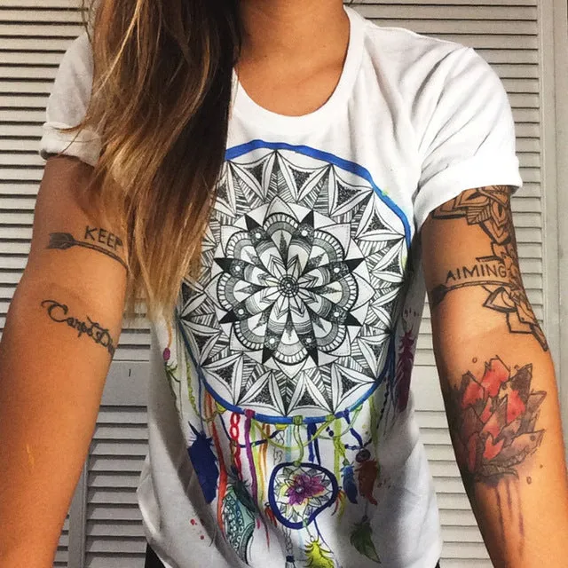 2018 Summer Leisure T Shirt Tops Cute Donuts Print Women's Tshirt Fashion Sexy O-neck Women T-shirts