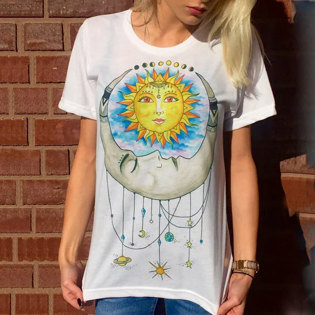 2018 Summer Leisure T Shirt Tops Cute Donuts Print Women's Tshirt Fashion Sexy O-neck Women T-shirts