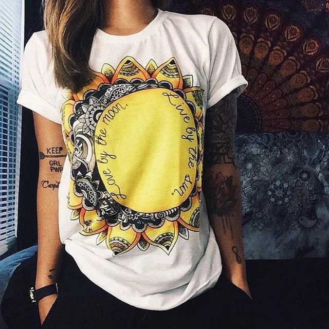 2018 Summer Leisure T Shirt Tops Cute Donuts Print Women's Tshirt Fashion Sexy O-neck Women T-shirts