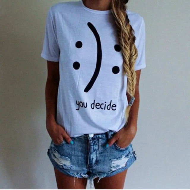 2018 Summer Leisure T Shirt Tops Cute Donuts Print Women's Tshirt Fashion Sexy O-neck Women T-shirts