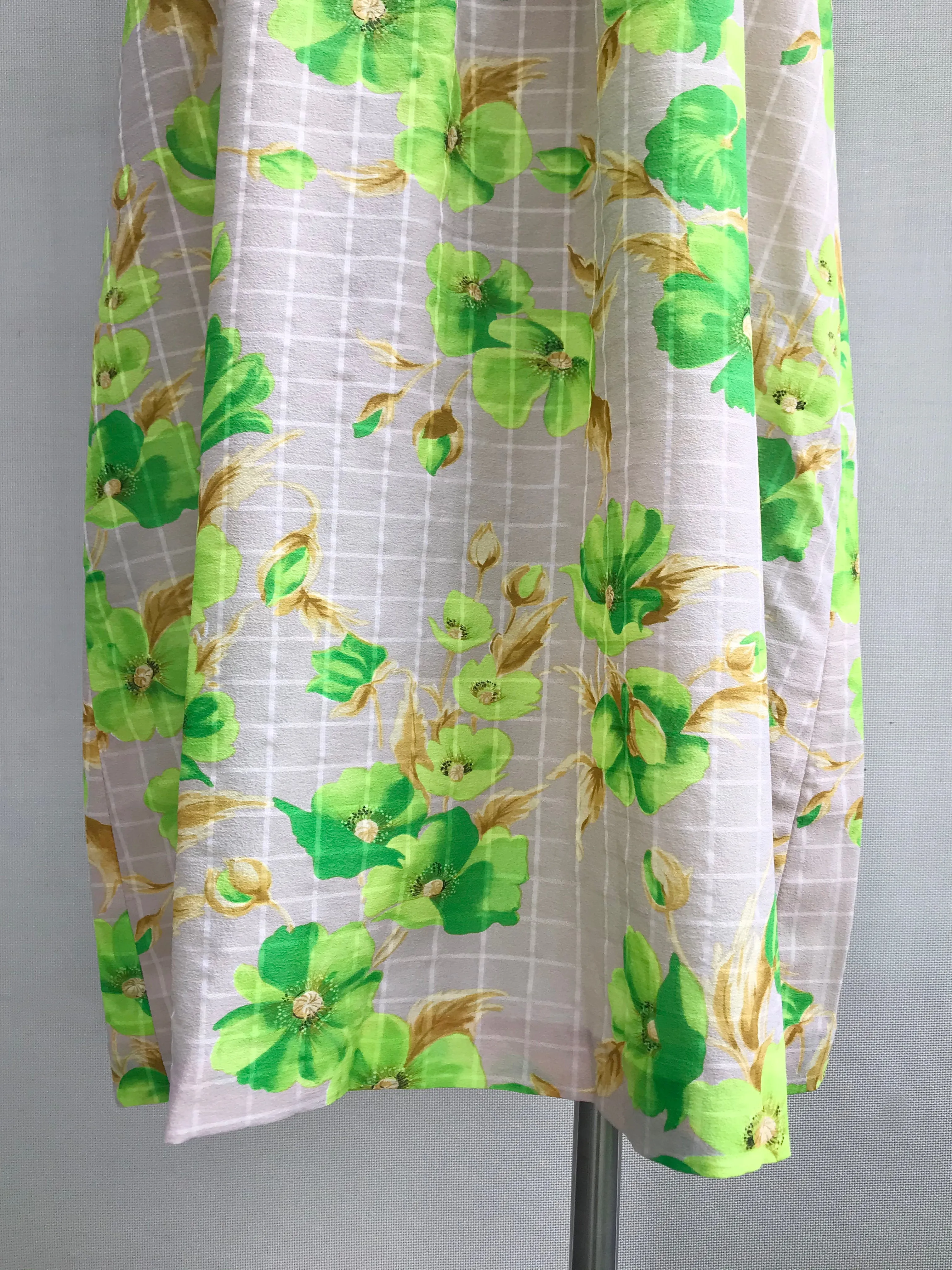 70s Green Floral Sun Dress