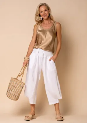 Addison Linen Pants - White