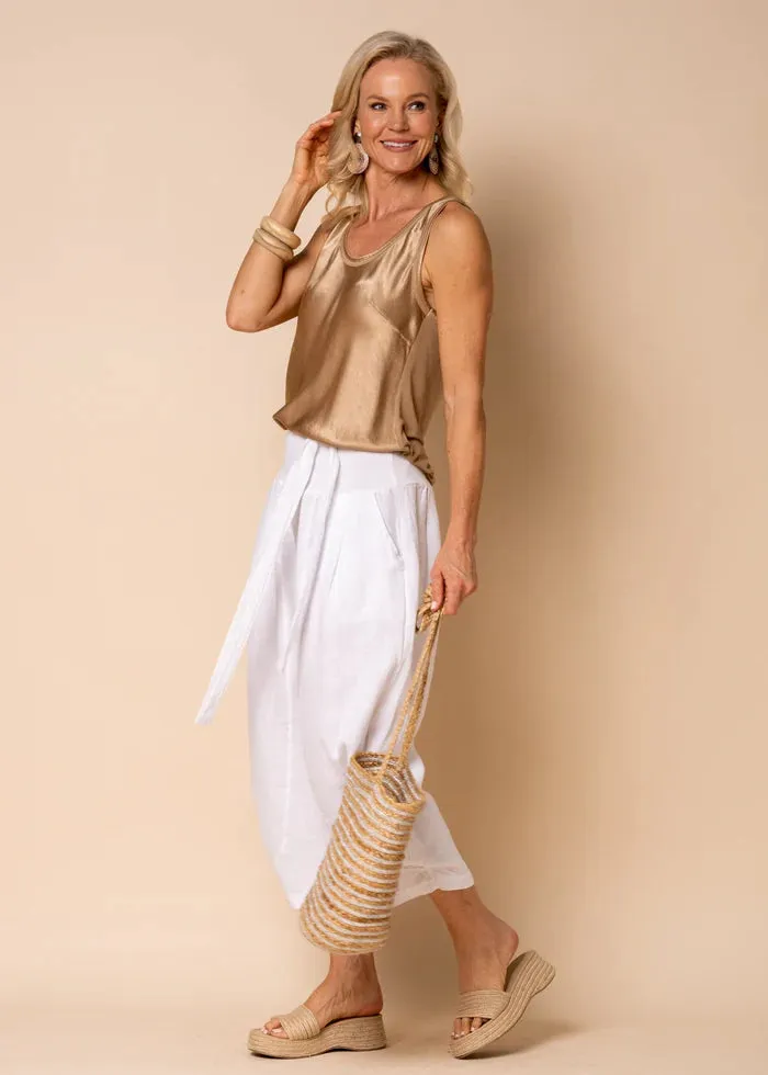 Addison Linen Pants - White