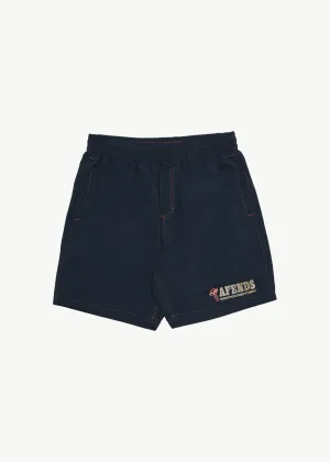 AFENDS NUTS N BOLTS BAYWATCH SWIM SHORT 18 INCH - DEEP SEA