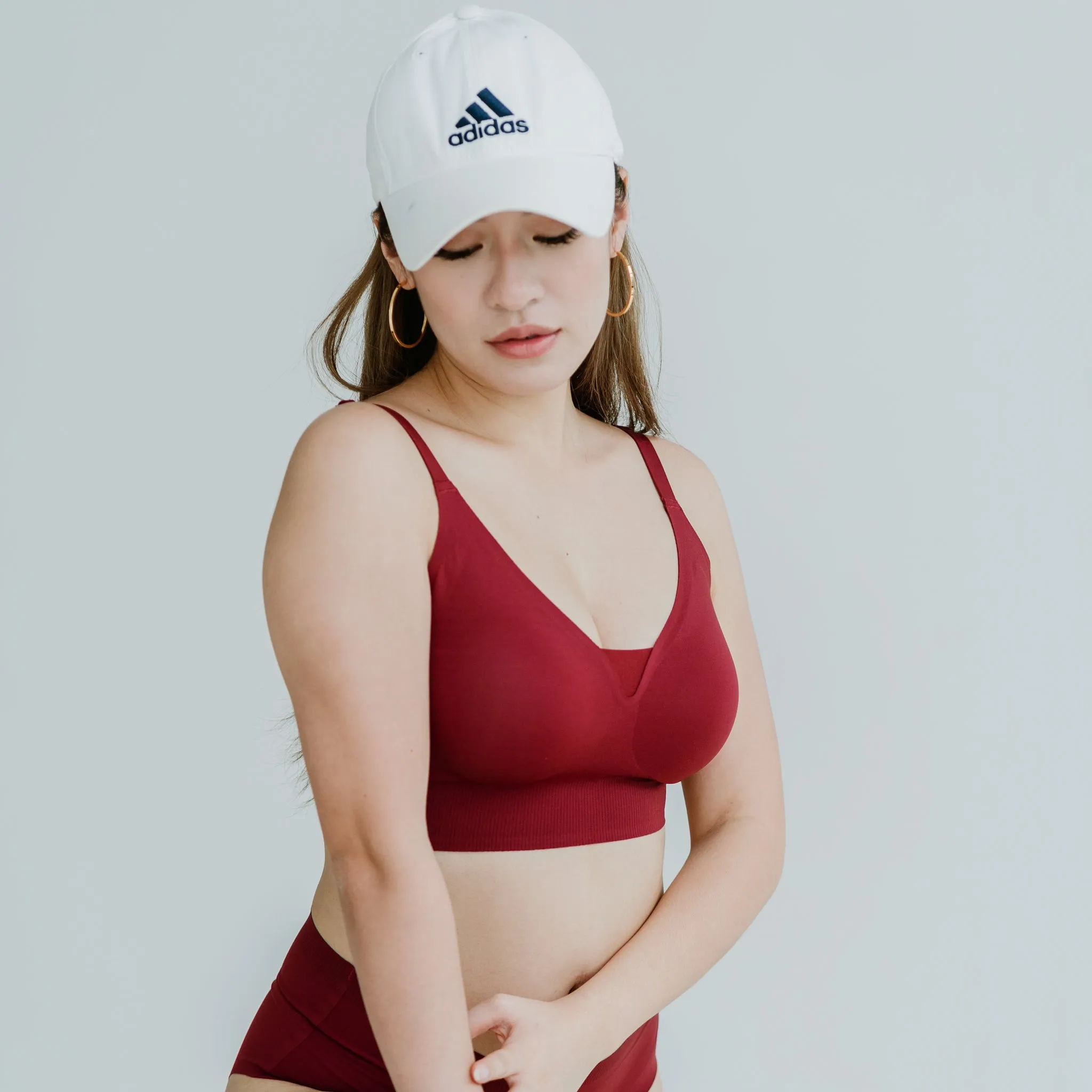 AIR-LEISURE Midi U-Back Seamless Bra in Wine