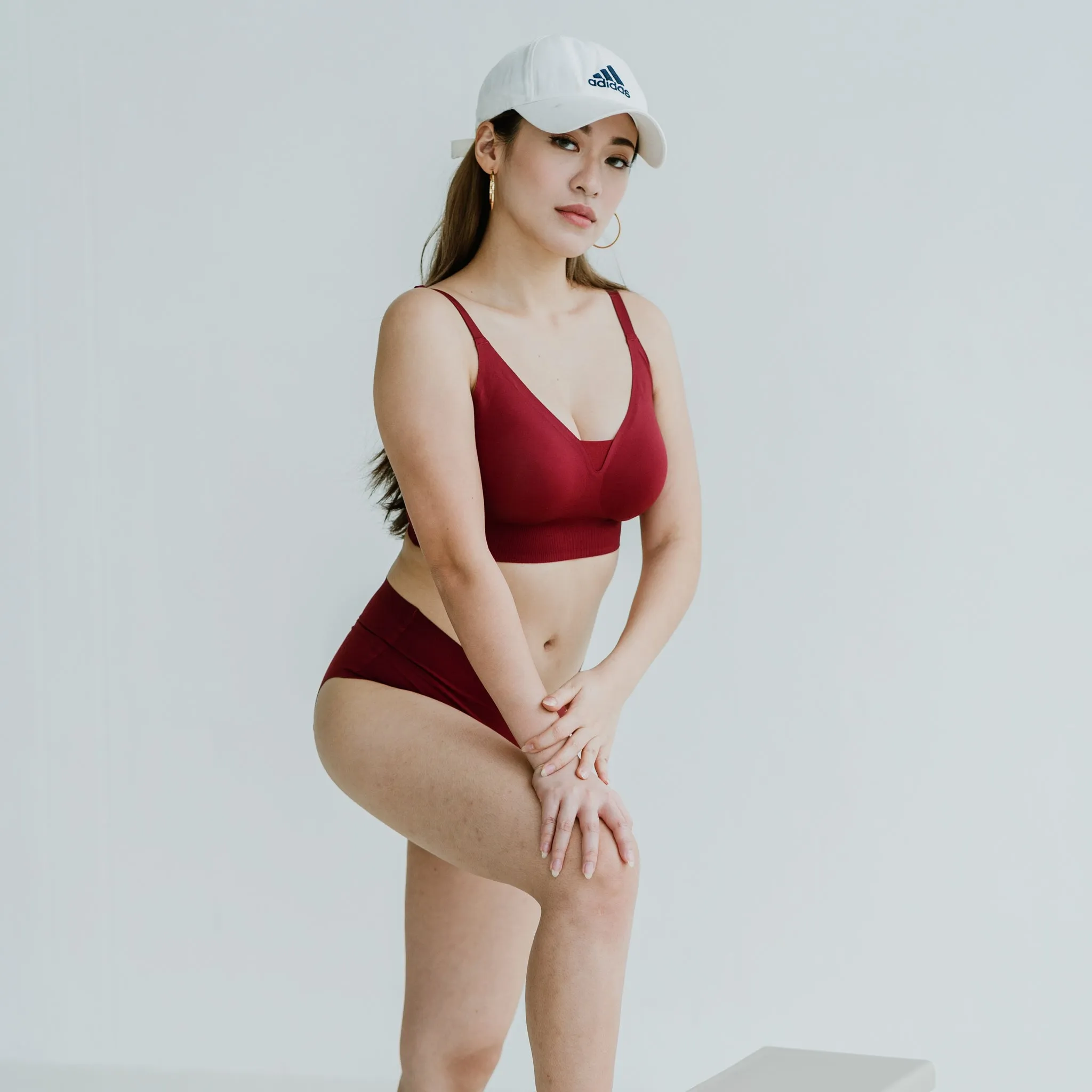 AIR-LEISURE Midi U-Back Seamless Bra in Wine