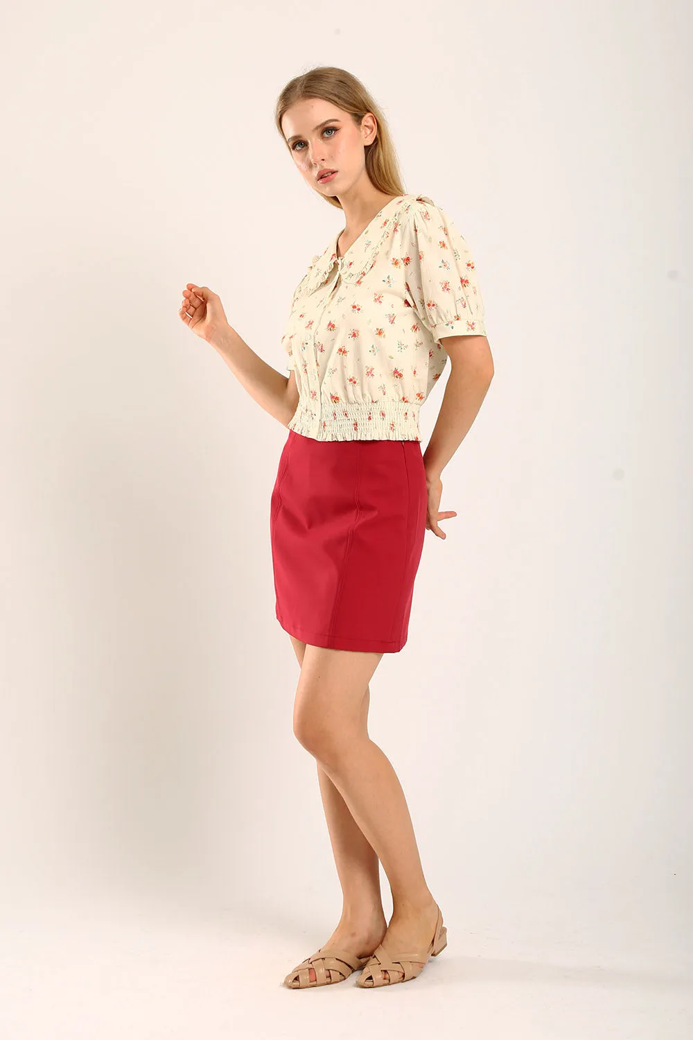 Aisling Mini Skirt in Red