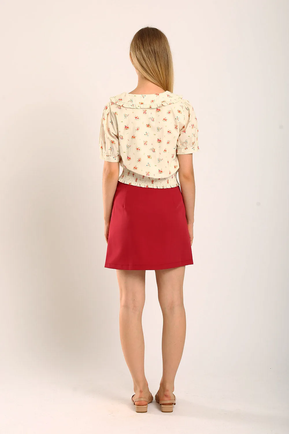 Aisling Mini Skirt in Red