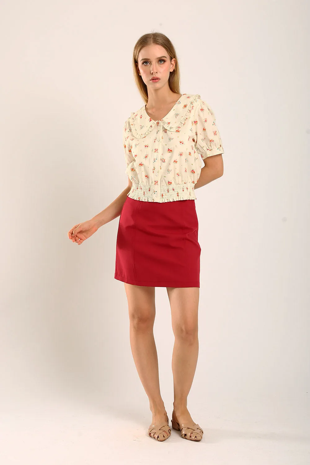 Aisling Mini Skirt in Red