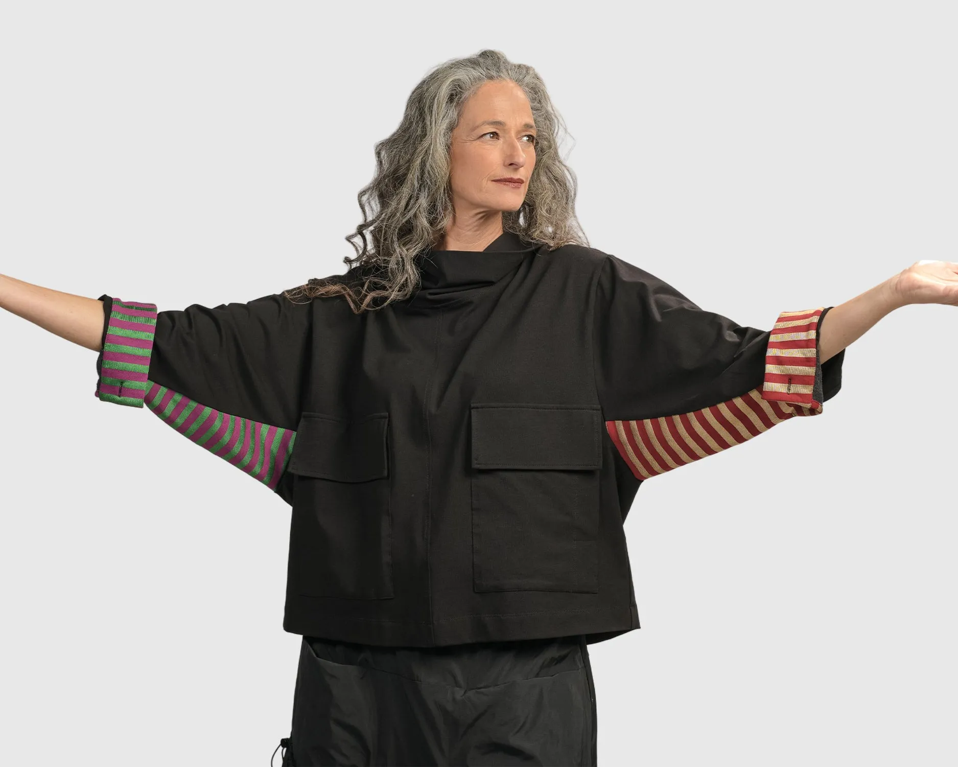 Alembika Urban Mix Stripes Pocket Top