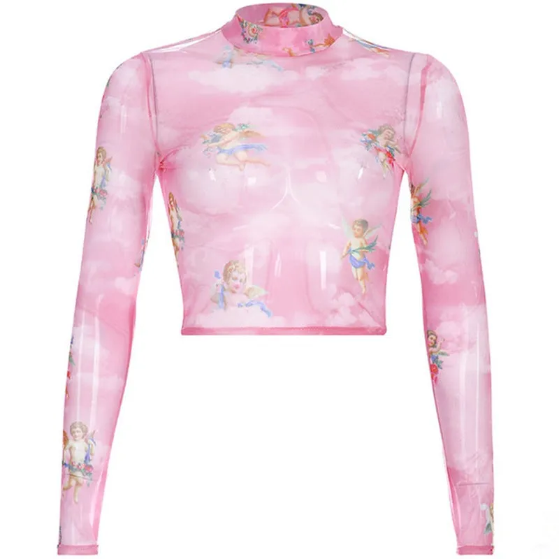 [@anastaziaopfer] “ANGELS CUPIDS MESH” CROP TOPS W041203REVIEW