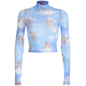 [@anastaziaopfer] “ANGELS CUPIDS MESH” CROP TOPS W041203REVIEW