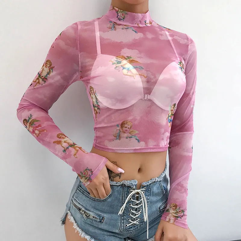 [@anastaziaopfer] “ANGELS CUPIDS MESH” CROP TOPS W041203REVIEW