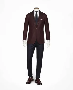 Angelico Dark Red & Black Faux Uni Merino Wool