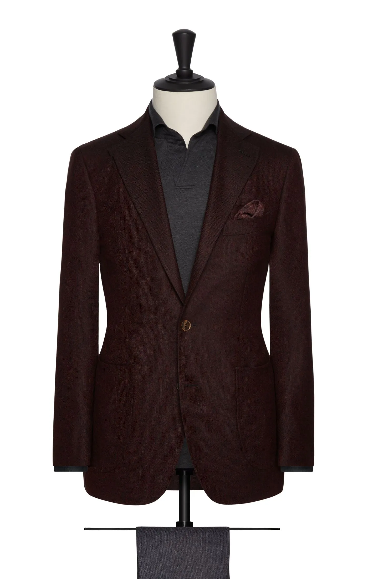Angelico Dark Red & Black Faux Uni Merino Wool