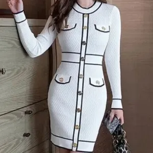 Arabella Elegant Bodycon Soft Knit Midi Dress