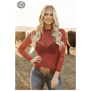 Autumn Skies Mesh Top