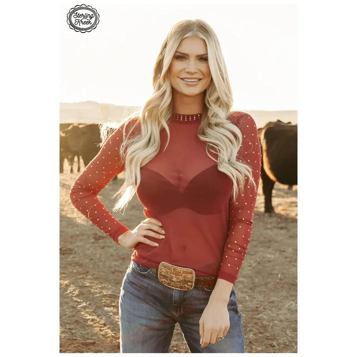 Autumn Skies Mesh Top