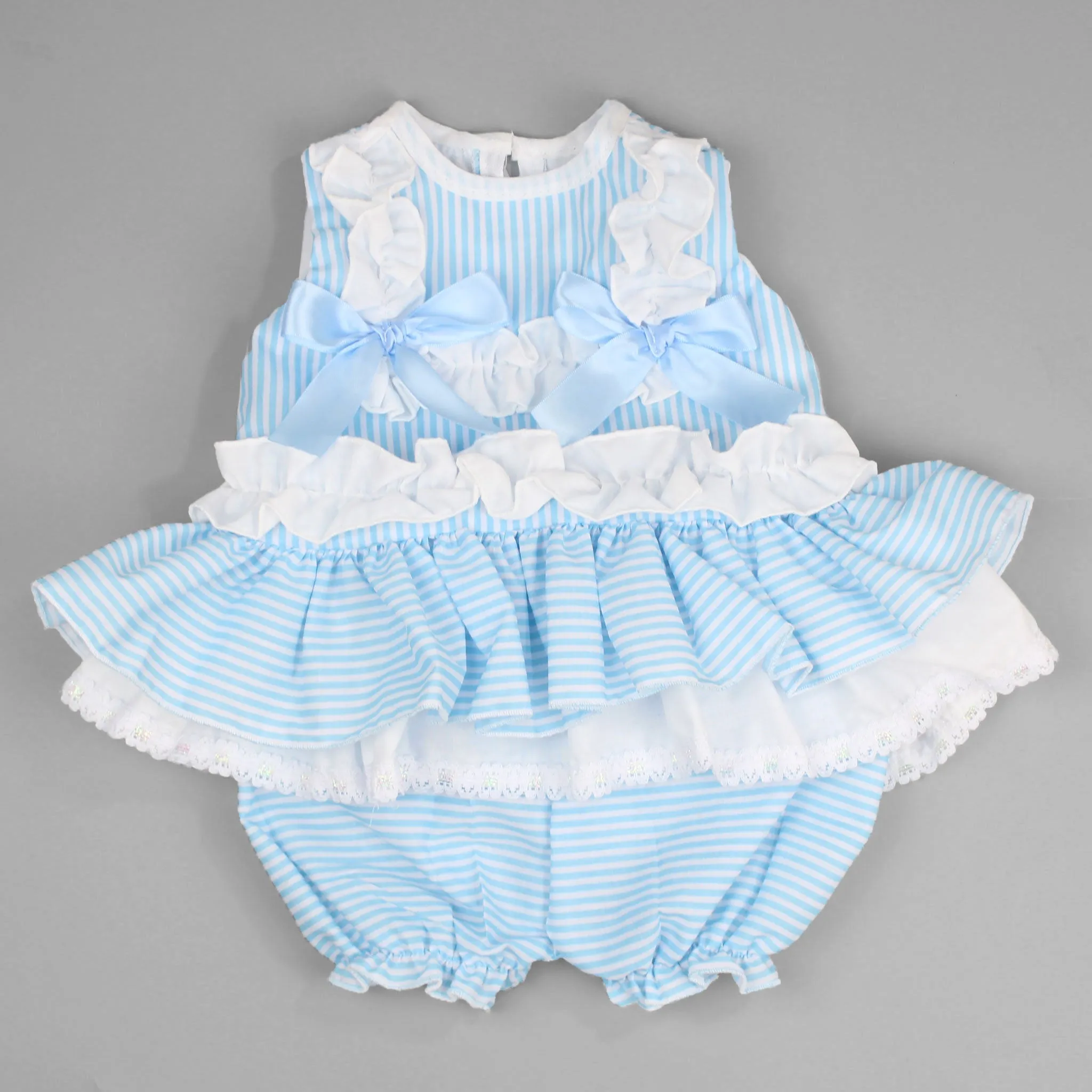 Baby Girl Blue Summer Set - Dress with Bloomers