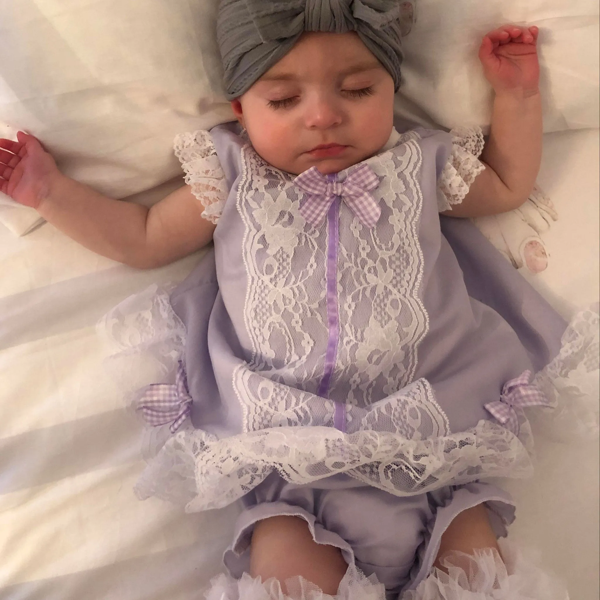 Baby Girl Lace Dress and Bloomers Outfit -Lilac
