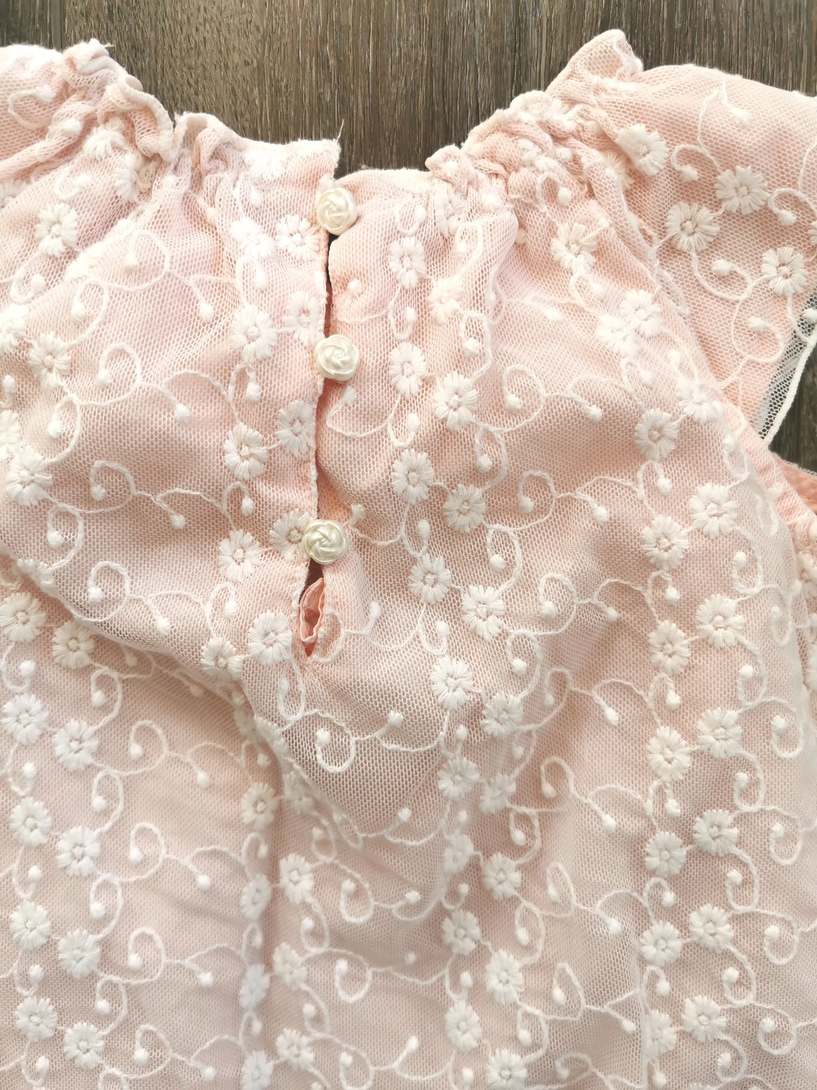 BABY GIRL SIZE 12 MONTHS - CATHERINE MALANDRINO Mini Designer Fashion, Beautiful Lace Floral Dress EUC B38