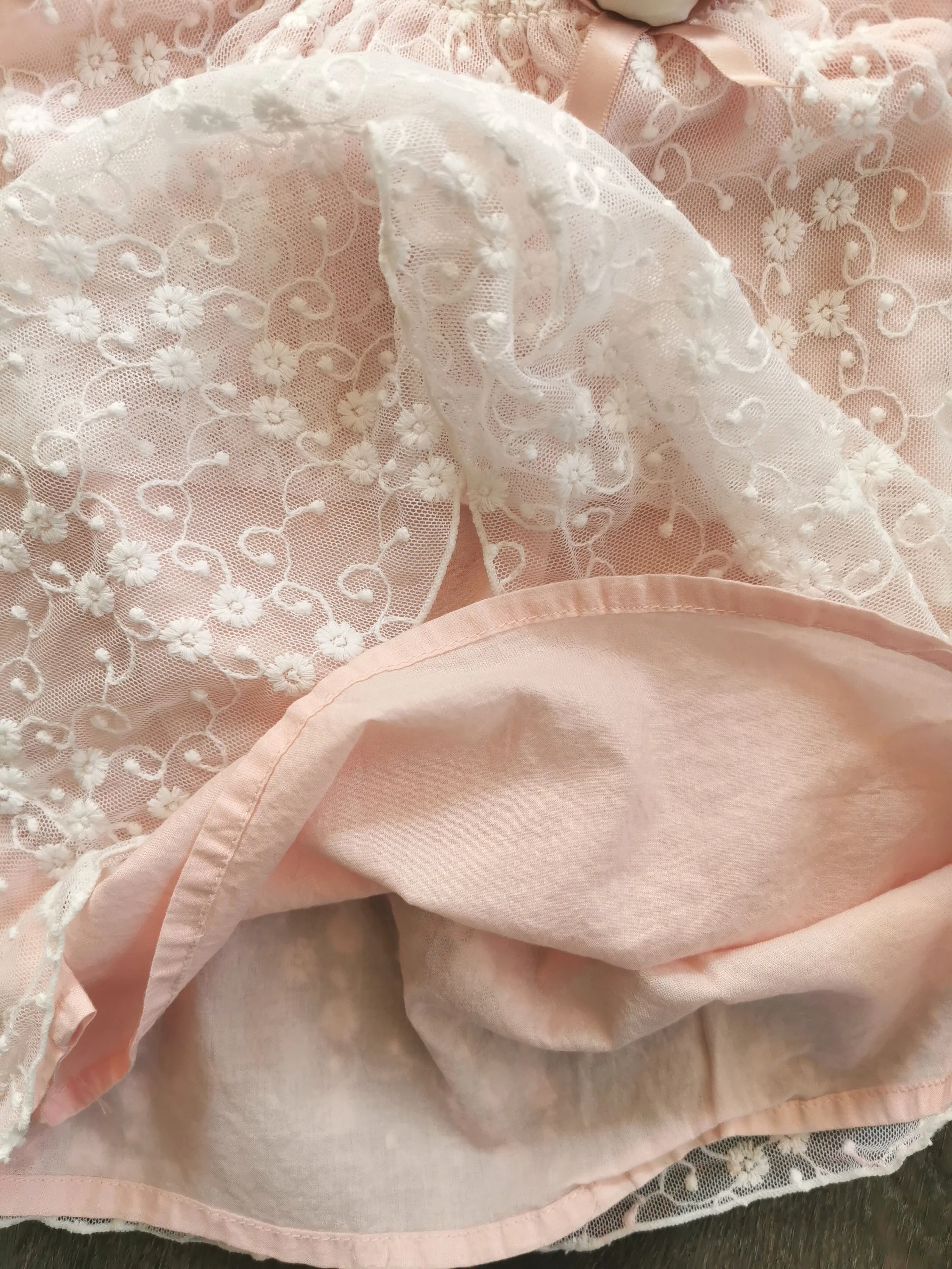 BABY GIRL SIZE 12 MONTHS - CATHERINE MALANDRINO Mini Designer Fashion, Beautiful Lace Floral Dress EUC B38