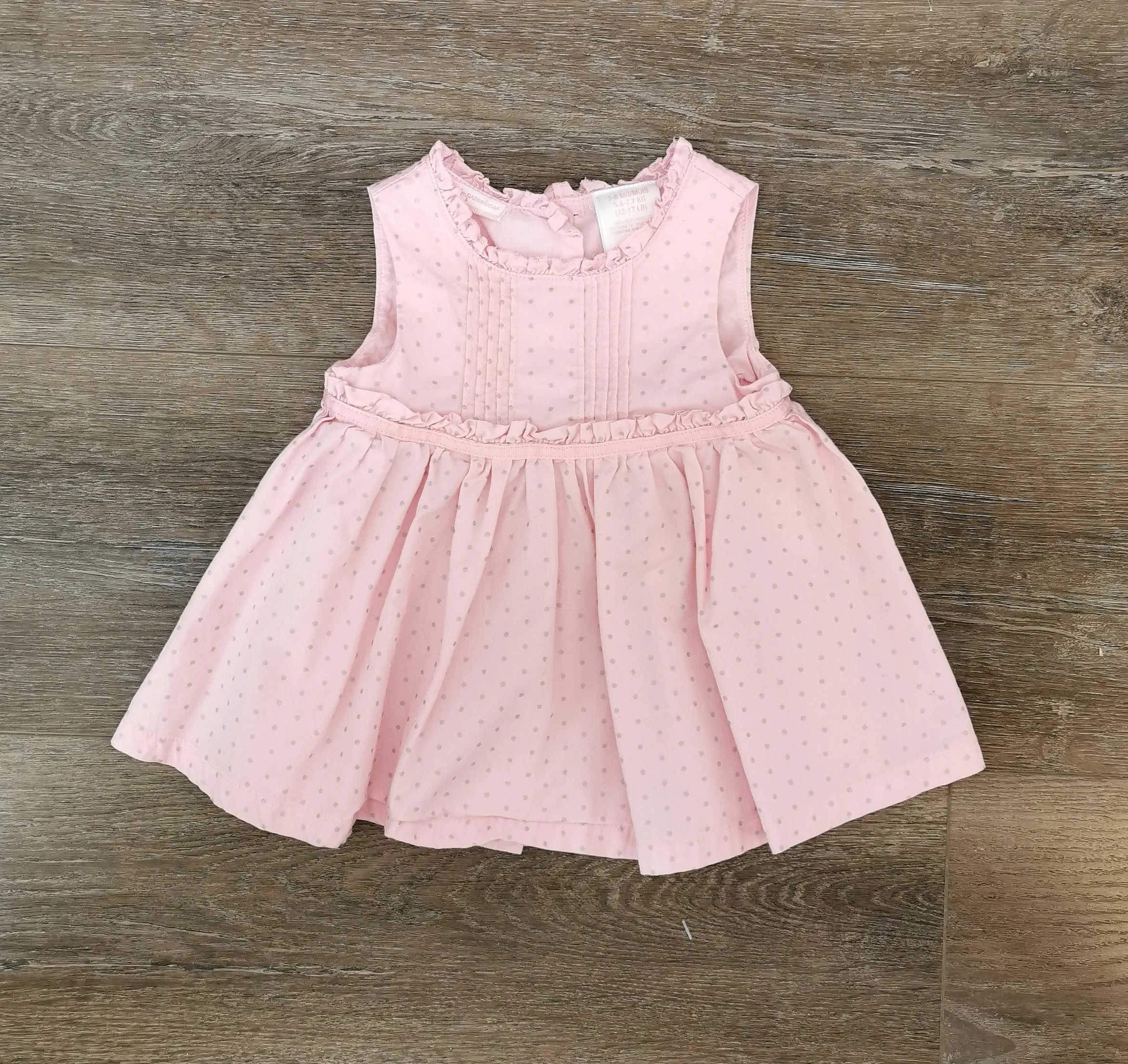 BABY GIRL SIZE 3/6 MONTHS - FIRST IMPRESSIONS, Pink Polkadot Dress EUC B38
