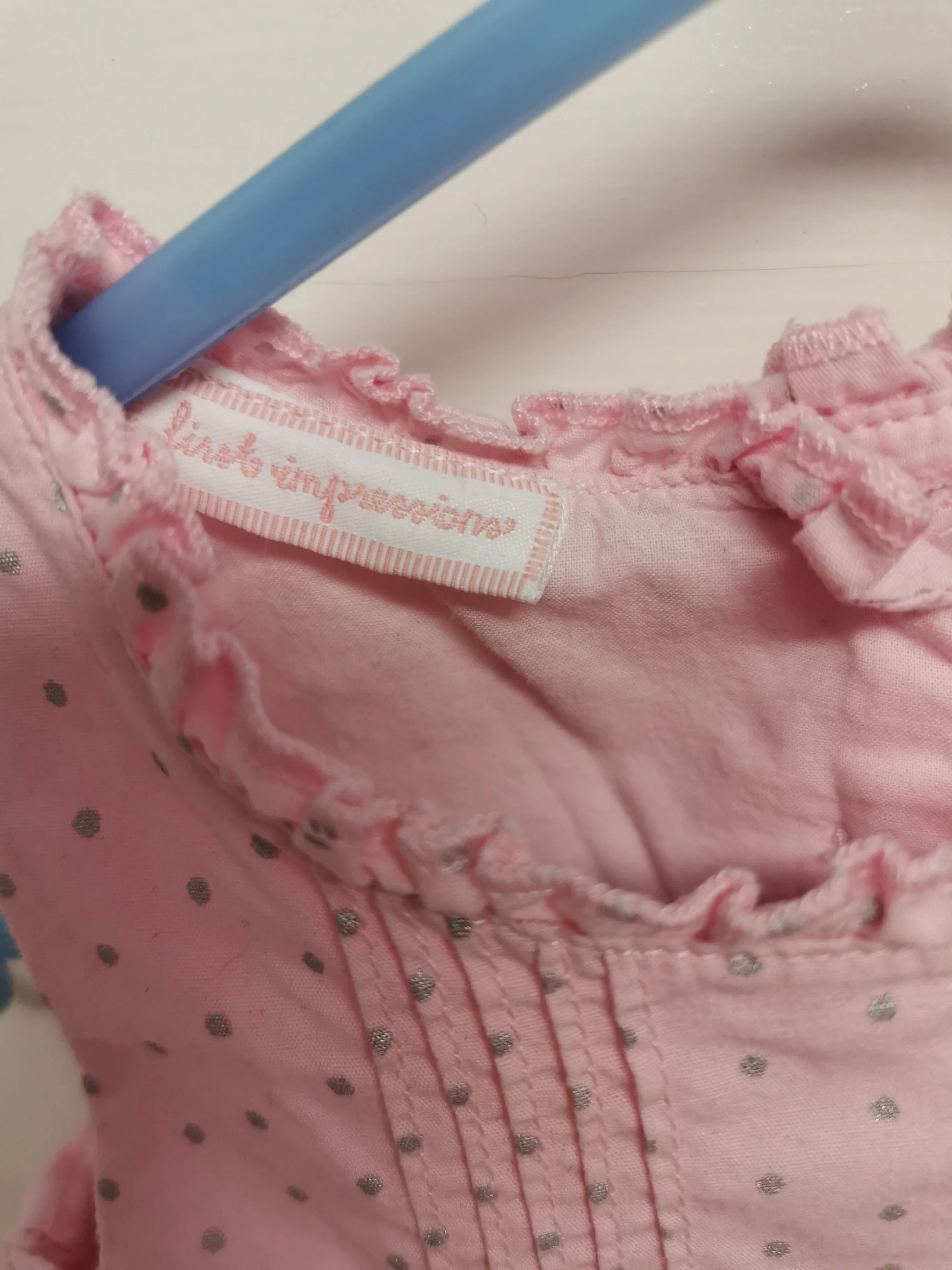 BABY GIRL SIZE 3/6 MONTHS - FIRST IMPRESSIONS, Pink Polkadot Dress EUC B38