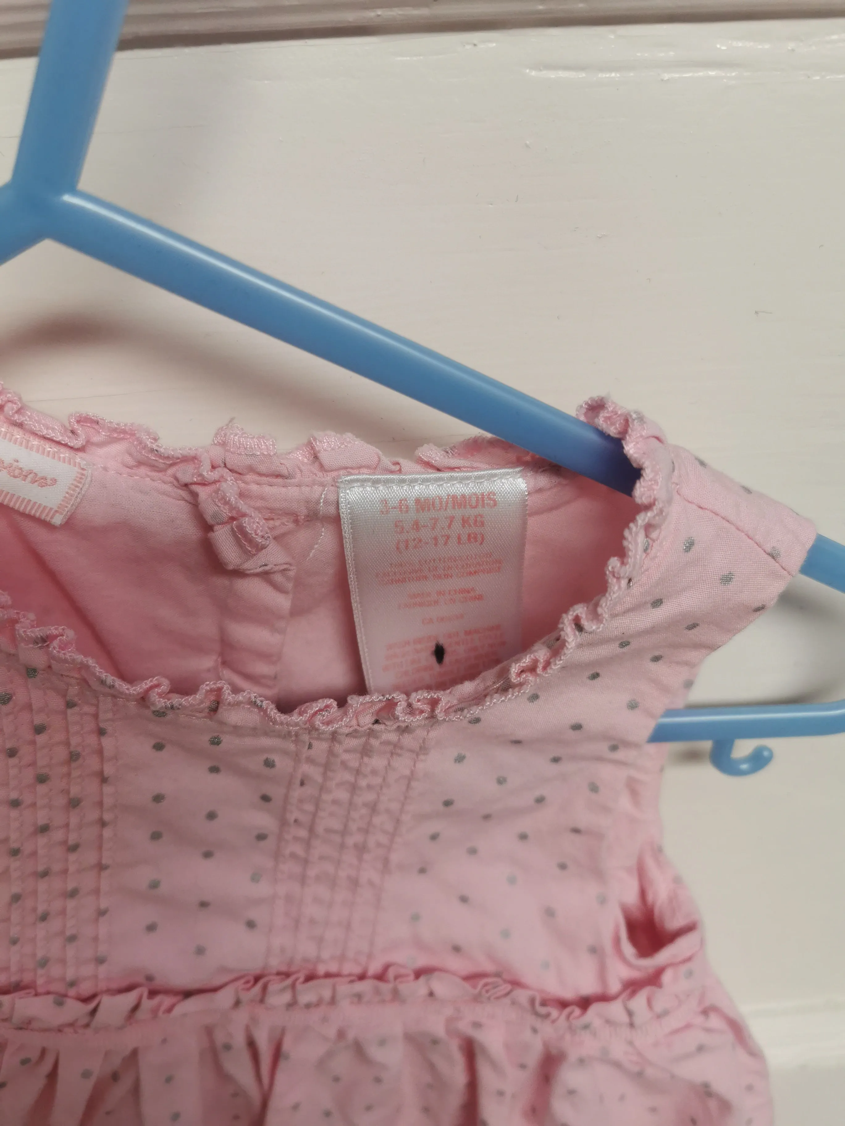 BABY GIRL SIZE 3/6 MONTHS - FIRST IMPRESSIONS, Pink Polkadot Dress EUC B38