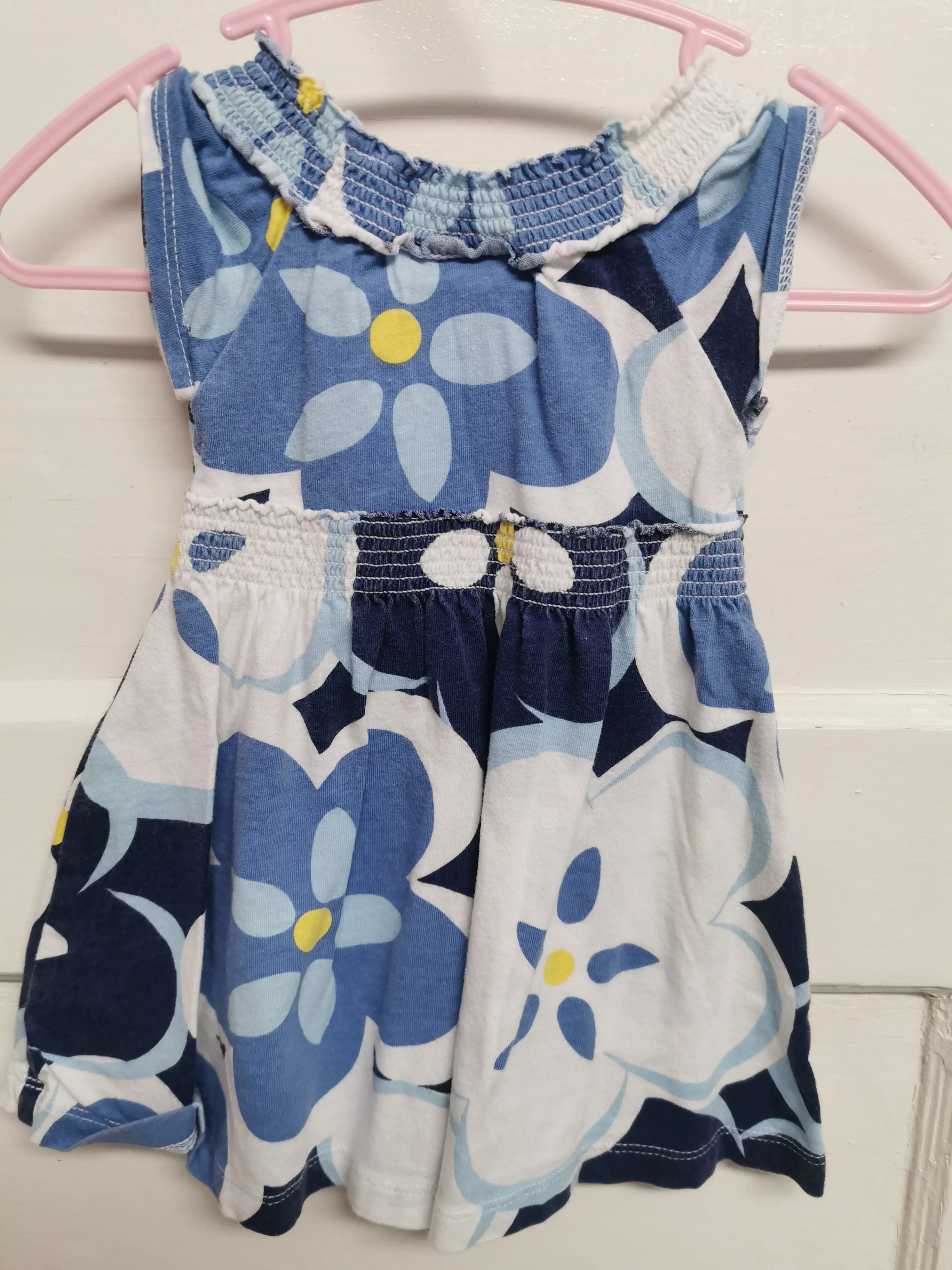 BABY GIRL SIZE 6/9 MONTHS - MINIWEAR, Soft & Light Casual Floral Summer Dress EUC B37