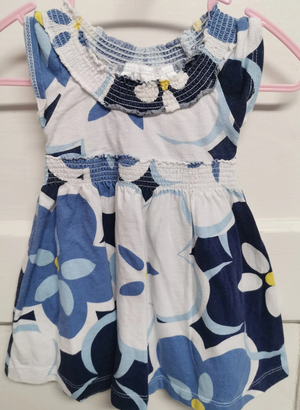 BABY GIRL SIZE 6/9 MONTHS - MINIWEAR, Soft & Light Casual Floral Summer Dress EUC B37