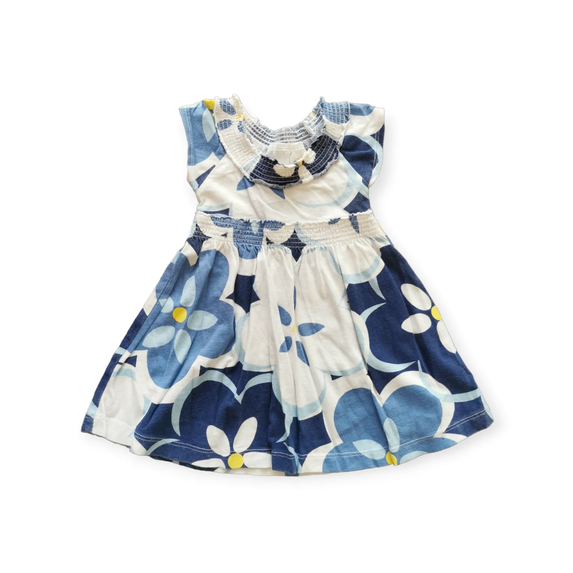 BABY GIRL SIZE 6/9 MONTHS - MINIWEAR, Soft & Light Casual Floral Summer Dress EUC B37
