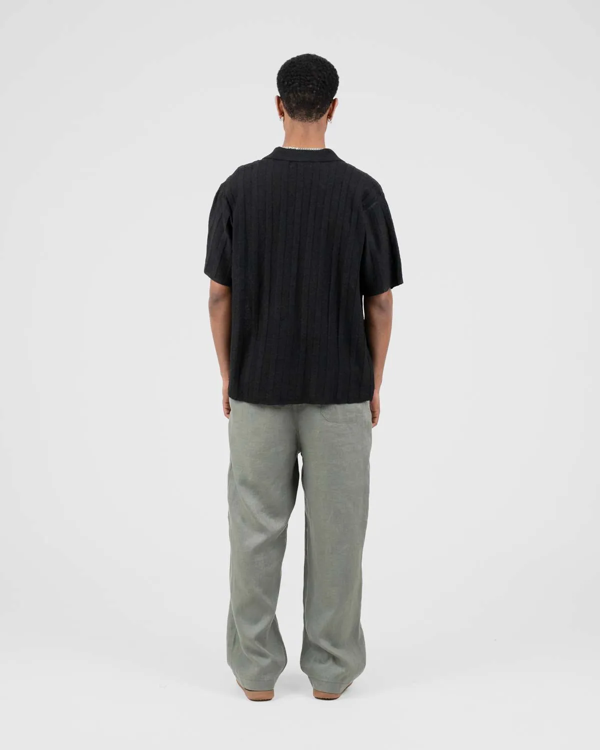 Baggy 100% Linen Pants Army