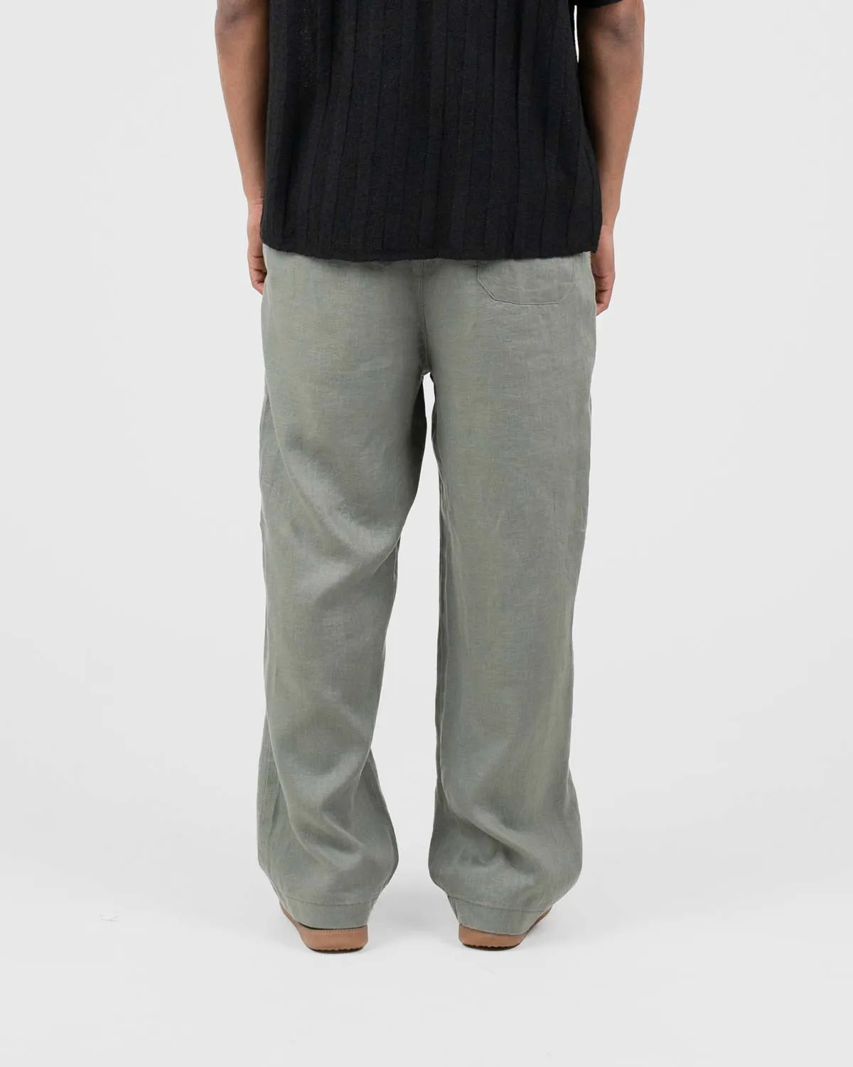 Baggy 100% Linen Pants Army