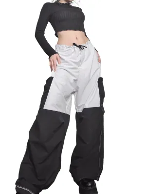 Baggy parachute noir et blanc