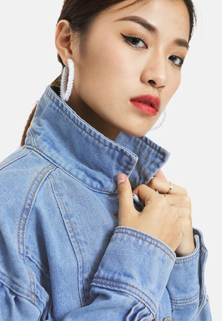 balloon sleeve denim jacket