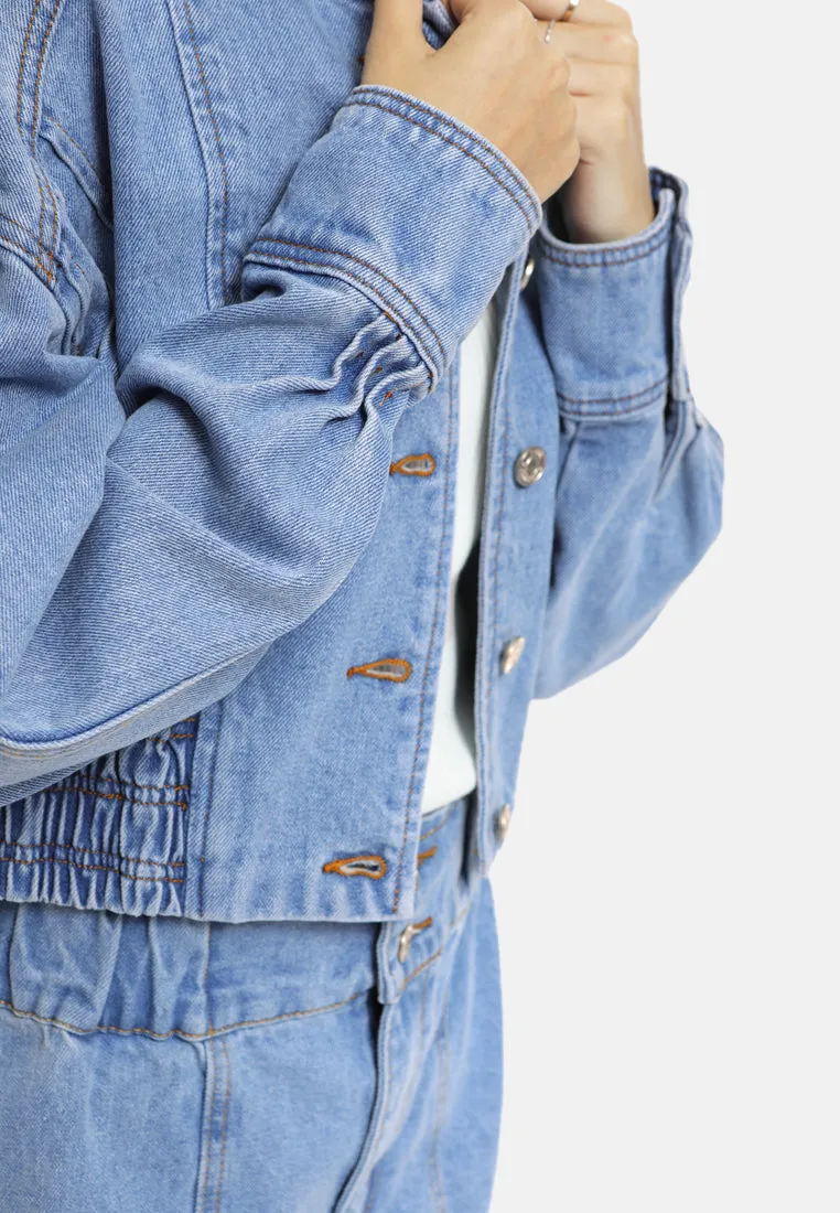 balloon sleeve denim jacket