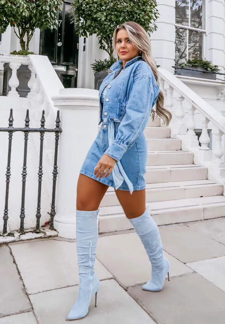 balloon sleeve denim jacket