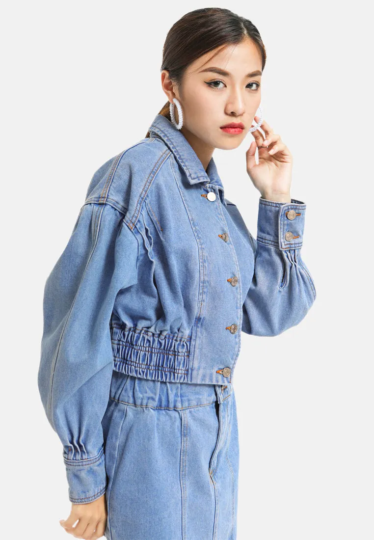 balloon sleeve denim jacket