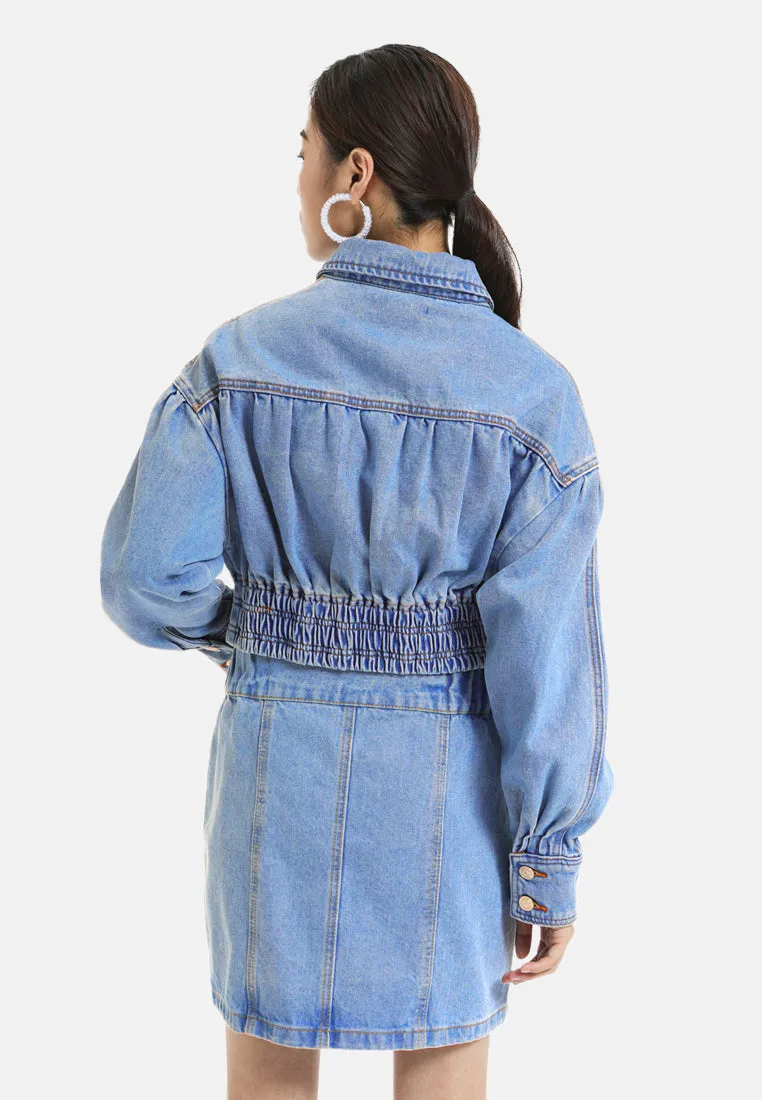 balloon sleeve denim jacket