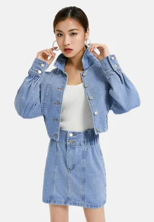 balloon sleeve denim jacket