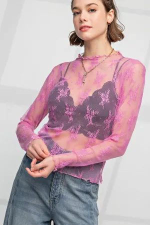 Barbie Pink Lace Top