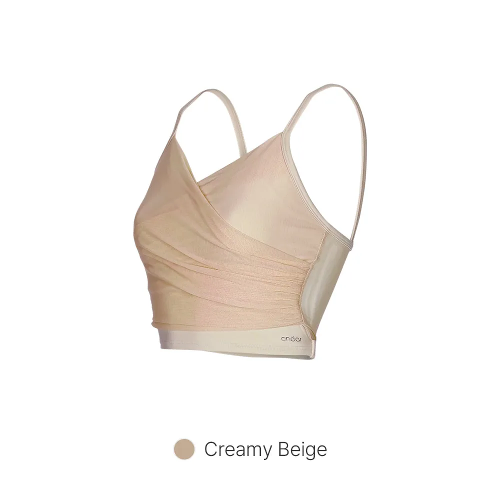 Be-Free Ruched Mesh Longline Bra