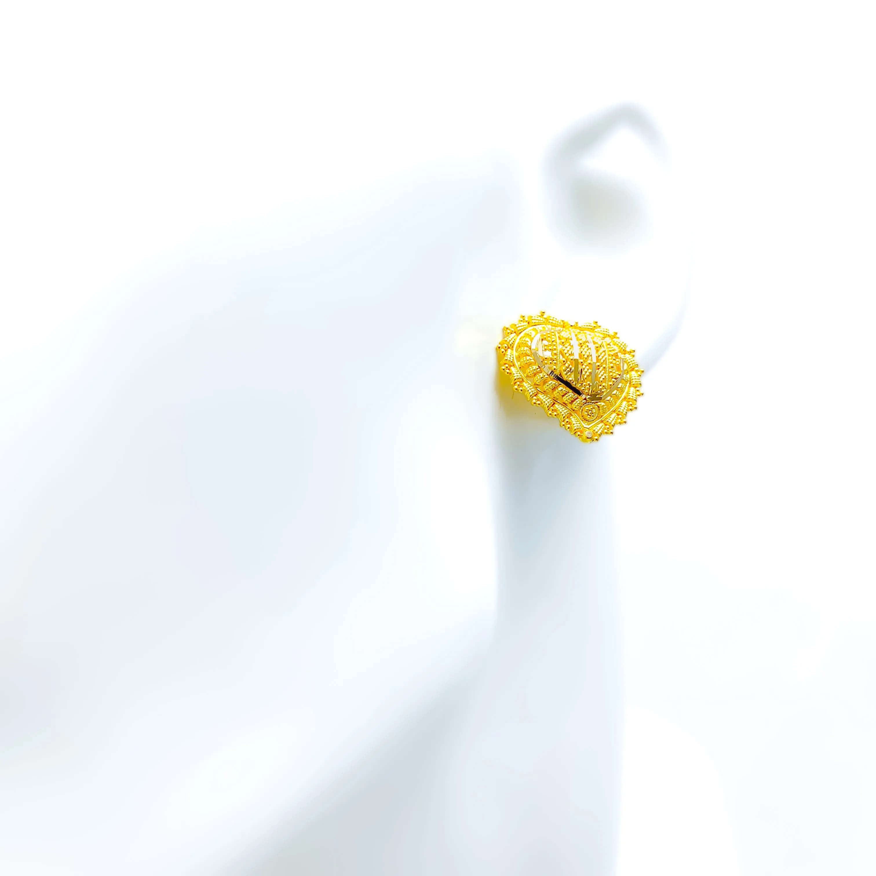 Beautiful Striped Heart 22k Gold Earrings