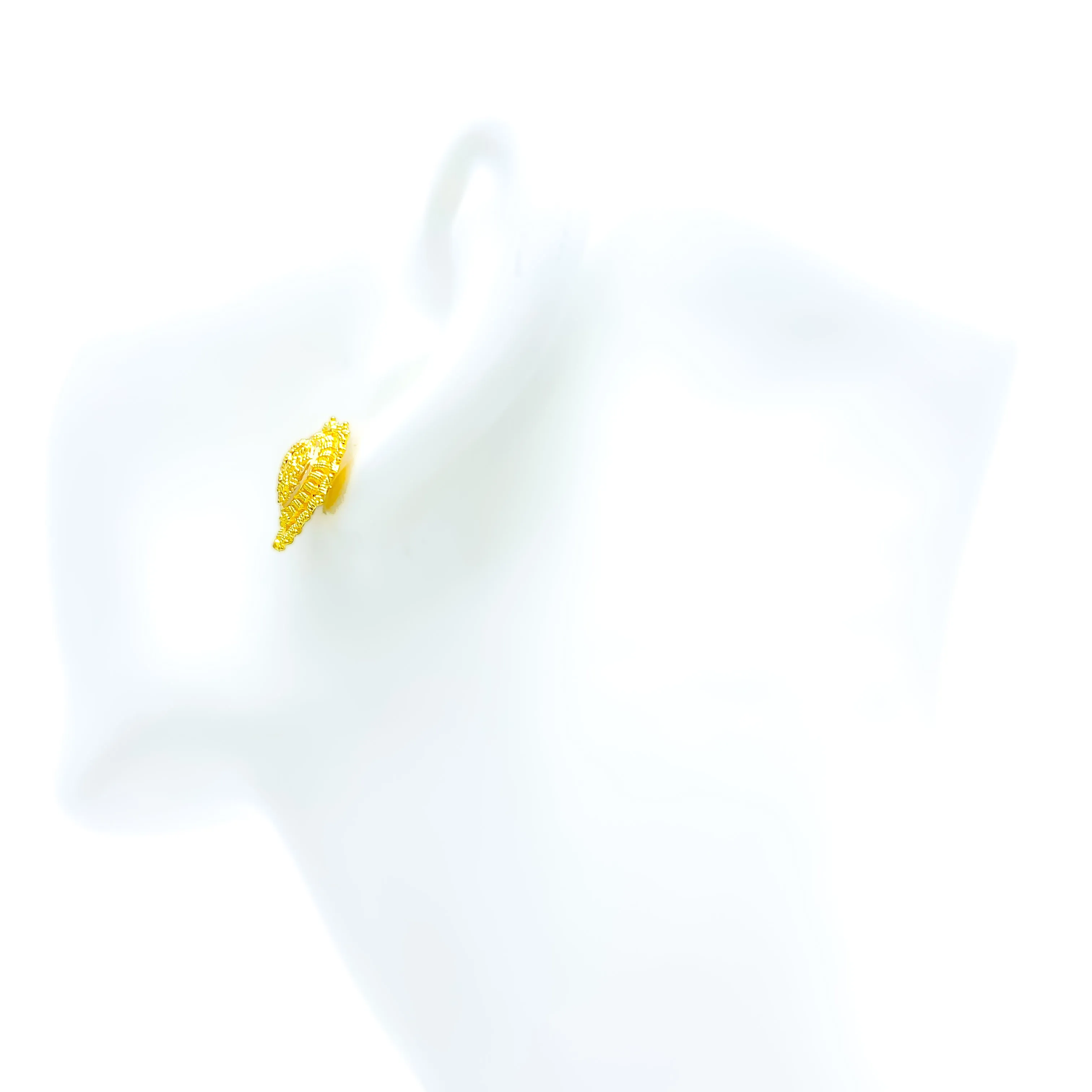 Beautiful Striped Heart 22k Gold Earrings