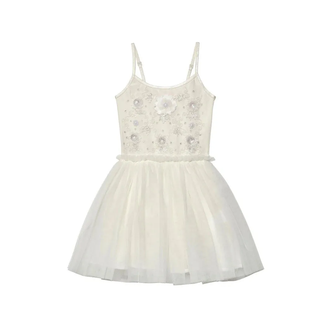 BEBE WHITE LOTUS TUTU DRESS