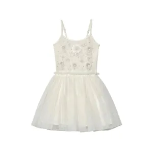 BEBE WHITE LOTUS TUTU DRESS