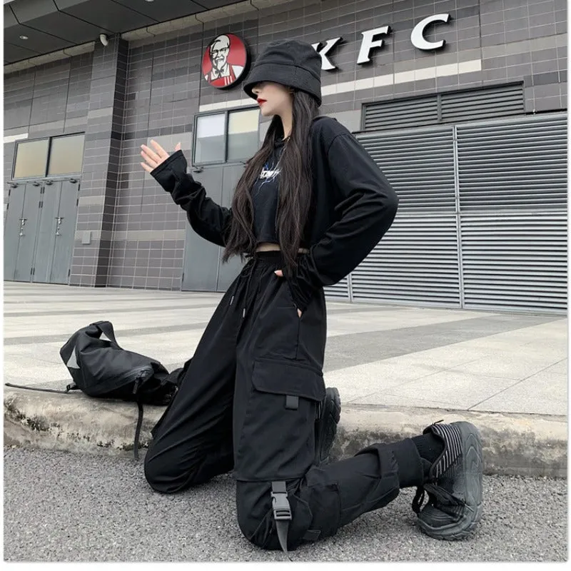 Black Cargo Pants UB98463