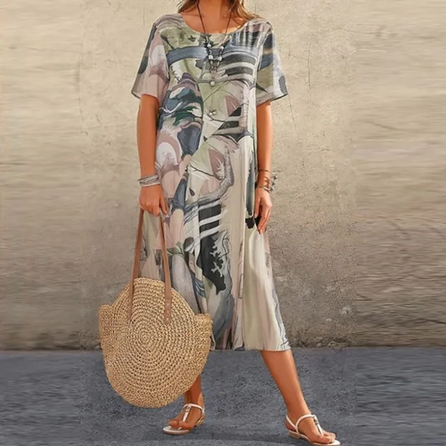 Blaues Midi-Sommerkleid - Sophia