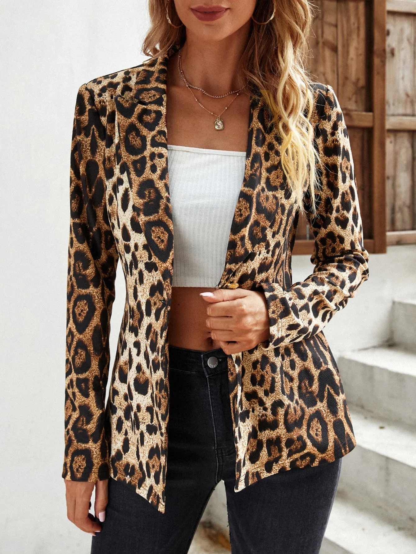 Blazer de Leopardo Clásico - Cherry Vibes